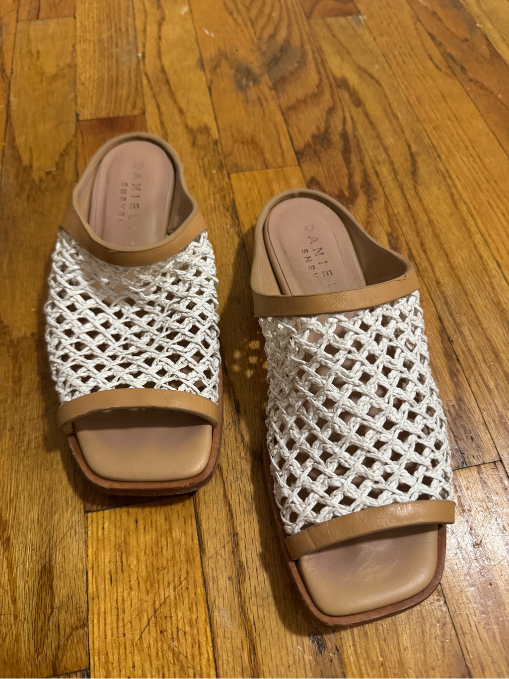 Daniella Shevel White Woven Leather Slide Sandals — image 2 of 3